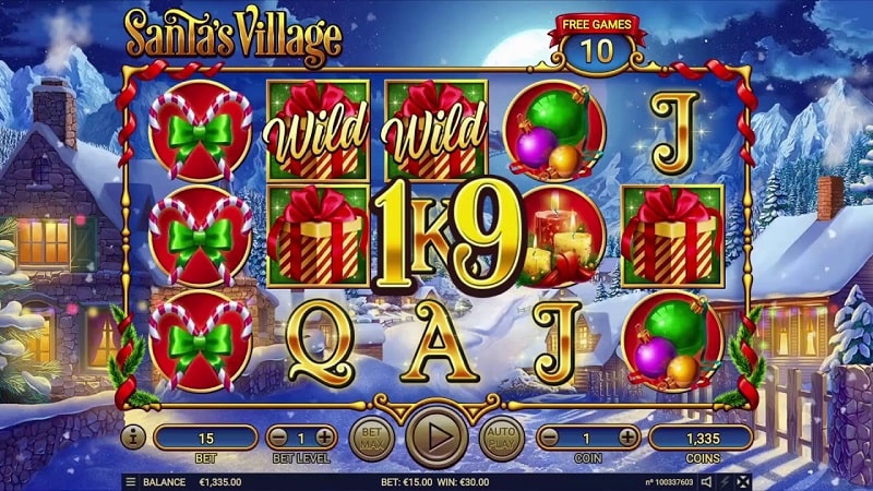 Giới thiệu trò chơi santa's village slot game V9bet